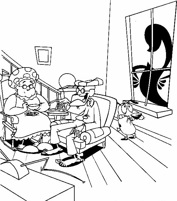 Online coloring book: Courage is saving his family